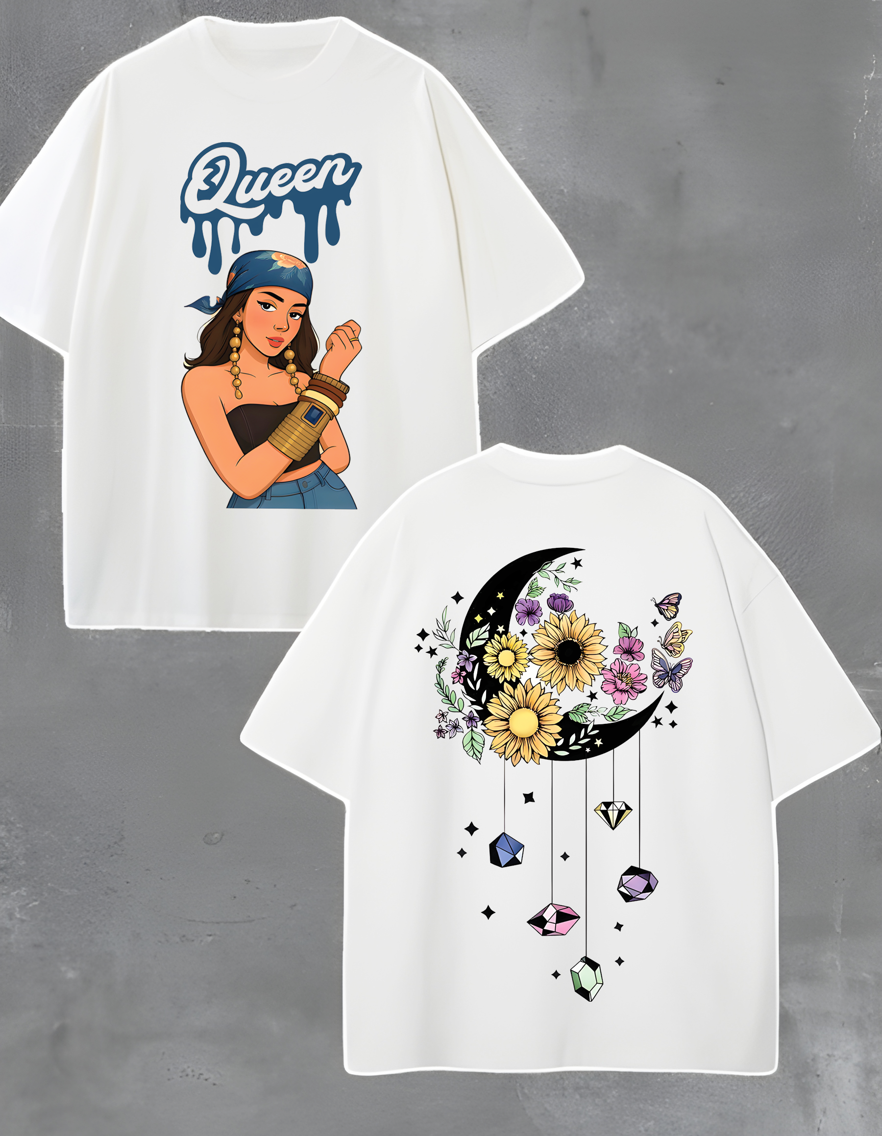 Oversized White Queen T-Shirt – 180 GSM Pure Cotton